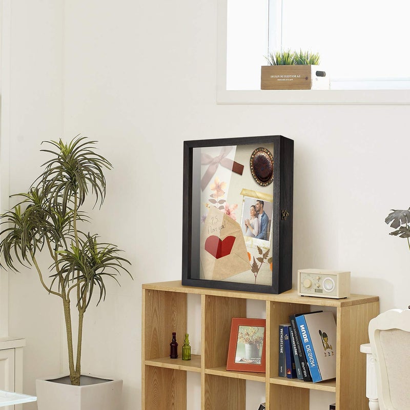 TJMOREE TJ.MOREE Flowers Shadow Box Display Case 13 x 16 Large Shadow Box Picture Frame with Glass Wedding Bouquet Memorabilia Medals Photos Memory Box - Image 4